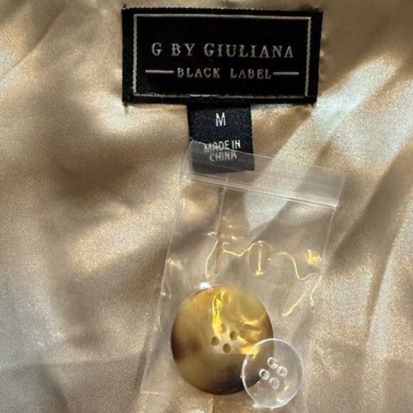 G by Giuliana Black Label Pale Gray Faux Shearling Teddy Double Breast Long Coat - Picture 14 of 15